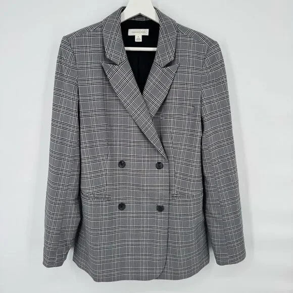 Treasure & Bond Black‎ and White Plaid Blazer Size Medium - Picture 2 of 9
